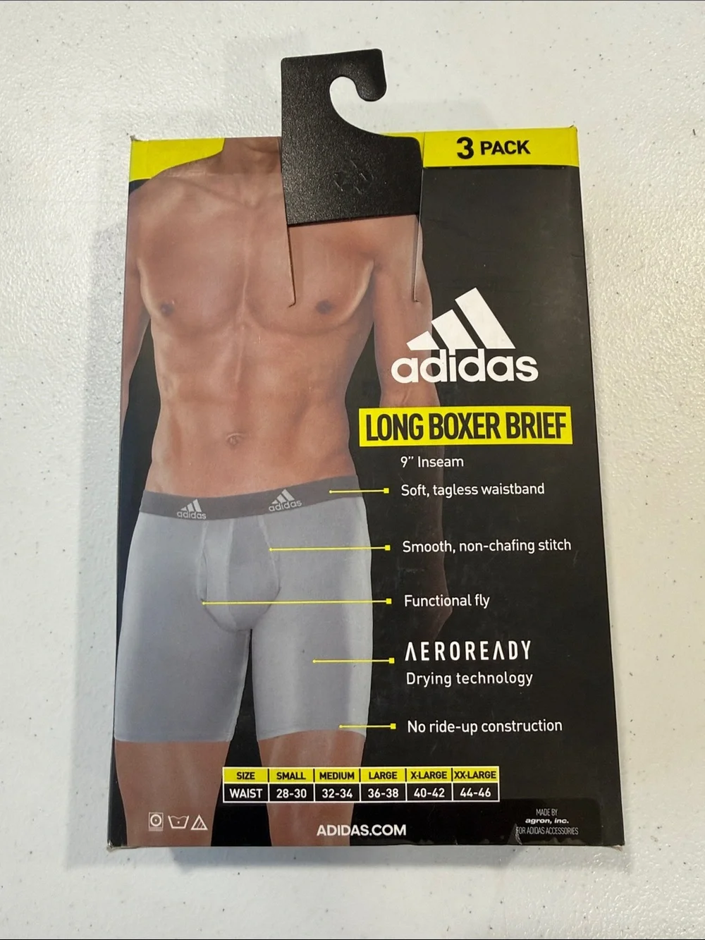 9 pairs - adidas Performance (3)  3-Pack Boxer Briefs - Black & Gray underwear